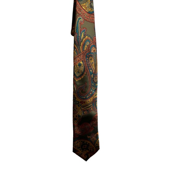 VintageGianni Versace Multicolored Baroque Pattern Silk Necktie RARE